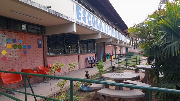 Na EE Laíce Aguiar a segurança também foi reforçada com o sistema de vigilância. Foto: Arquivo Escolar. 